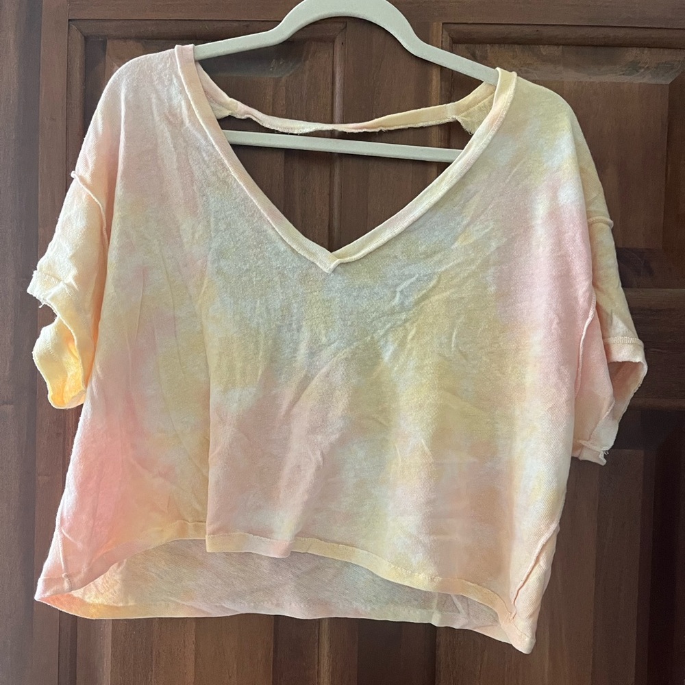 Free people tie dye crop tshirt